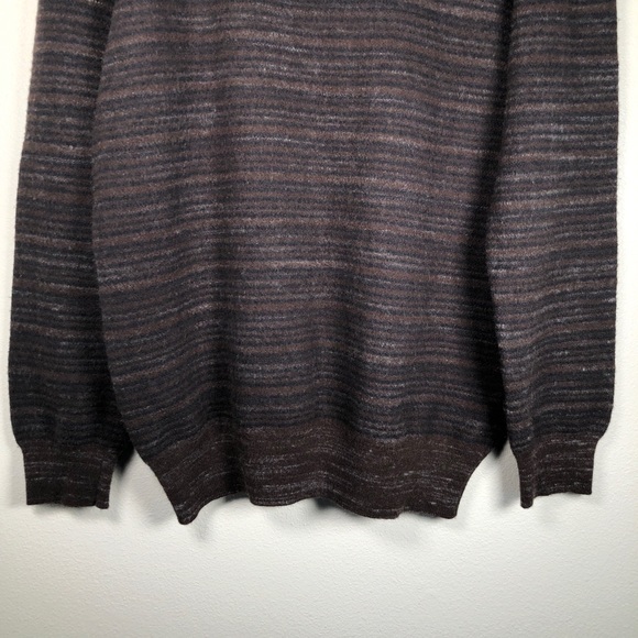 SOLD - Billy Reid Blurred Striped Wool Crew Sweater XL - Picture 6 of 10